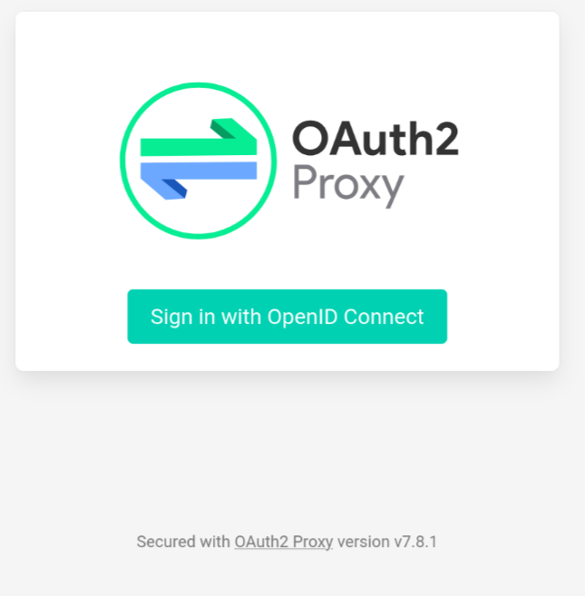 OAuth2-Proxy login page